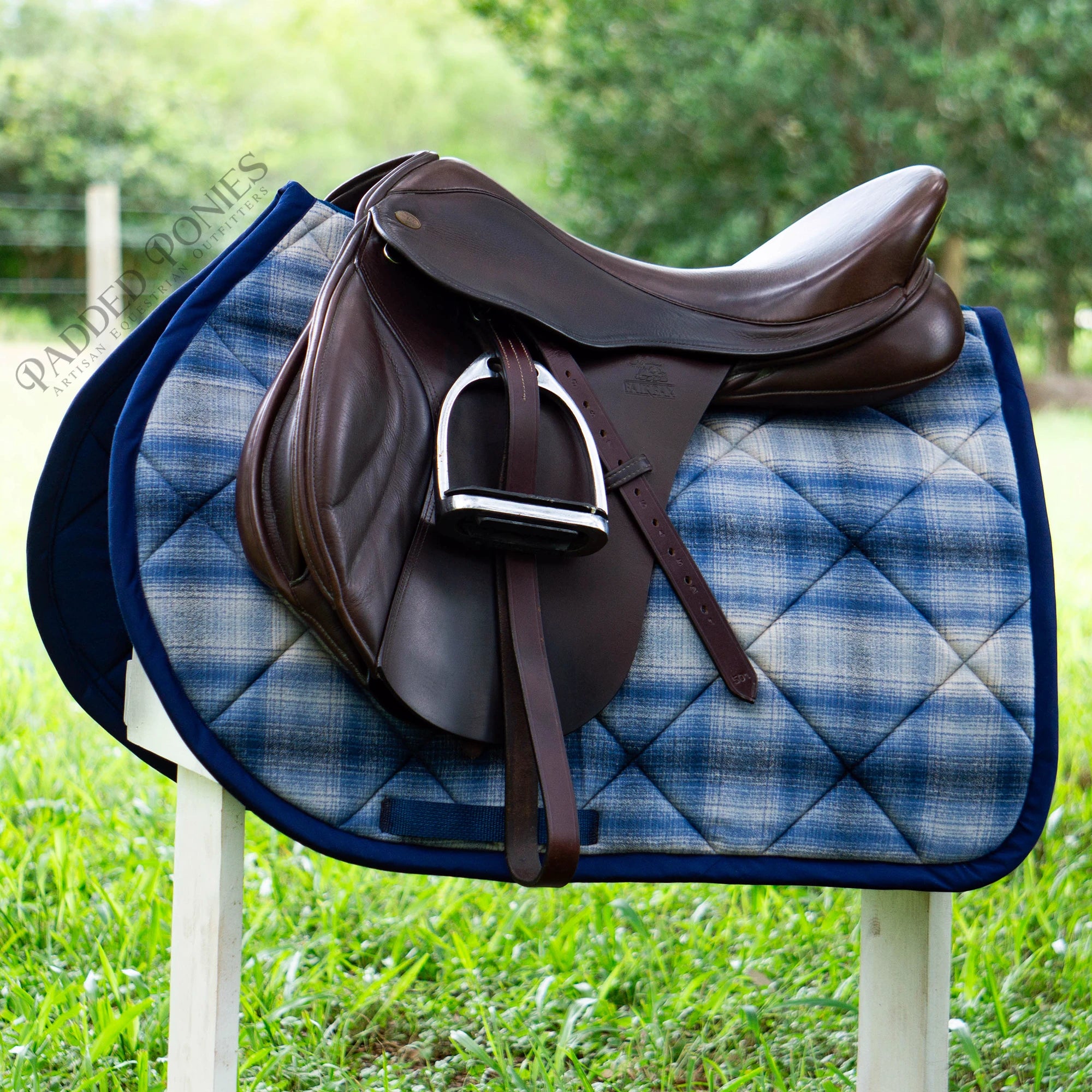 Tapis de Selle Personnalisé Plaid Flanelle Anglais ou Western