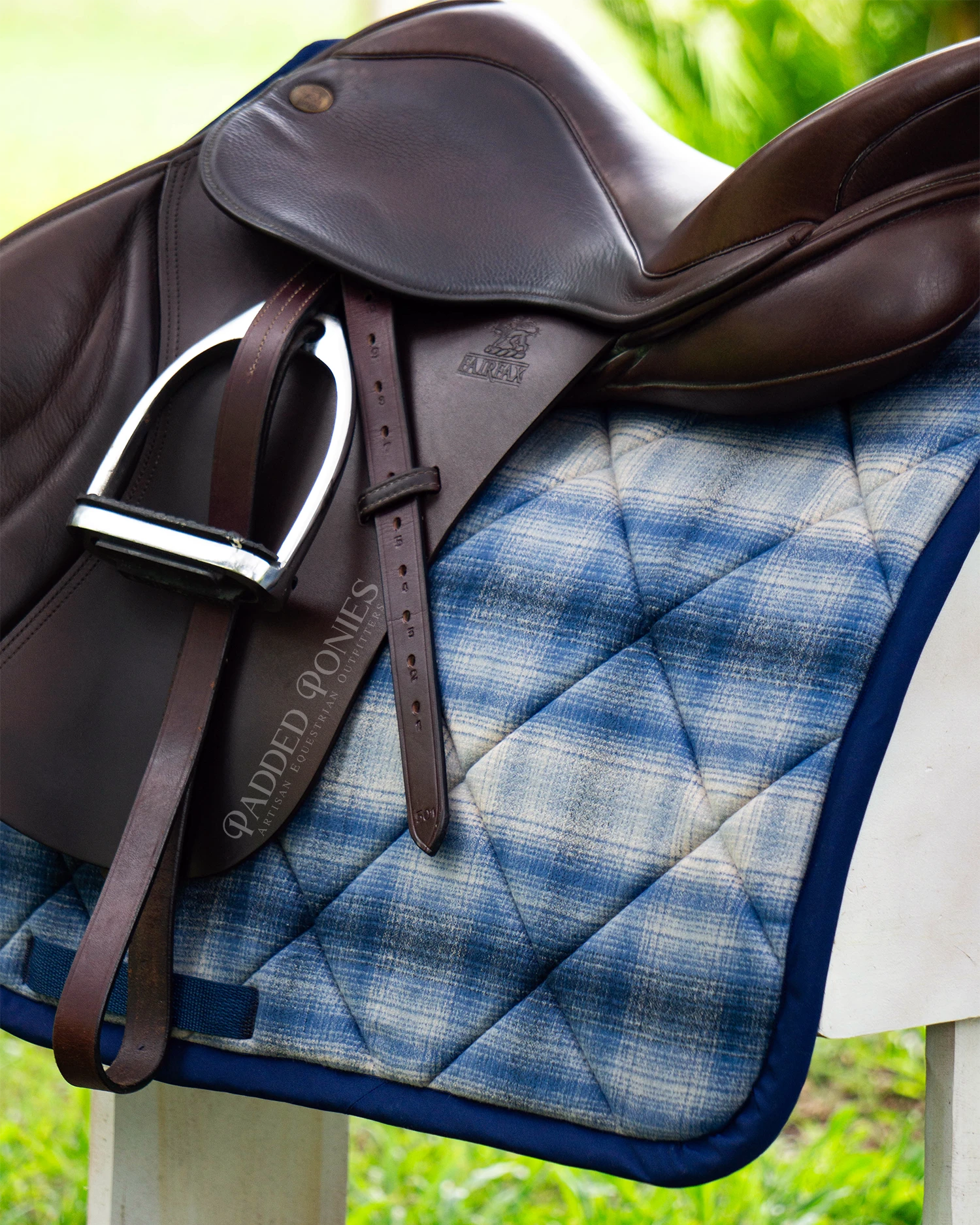 Tapis de Selle Personnalisé Plaid Flanelle Anglais ou Western