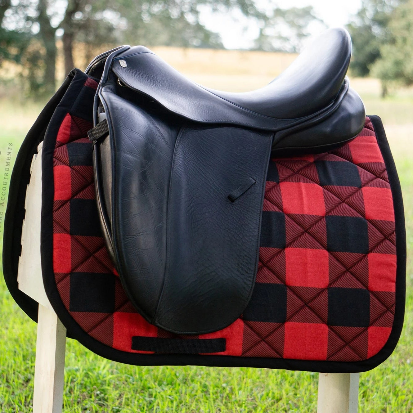 Red and Black Buffalo Plaid Dressage Saddle Pad