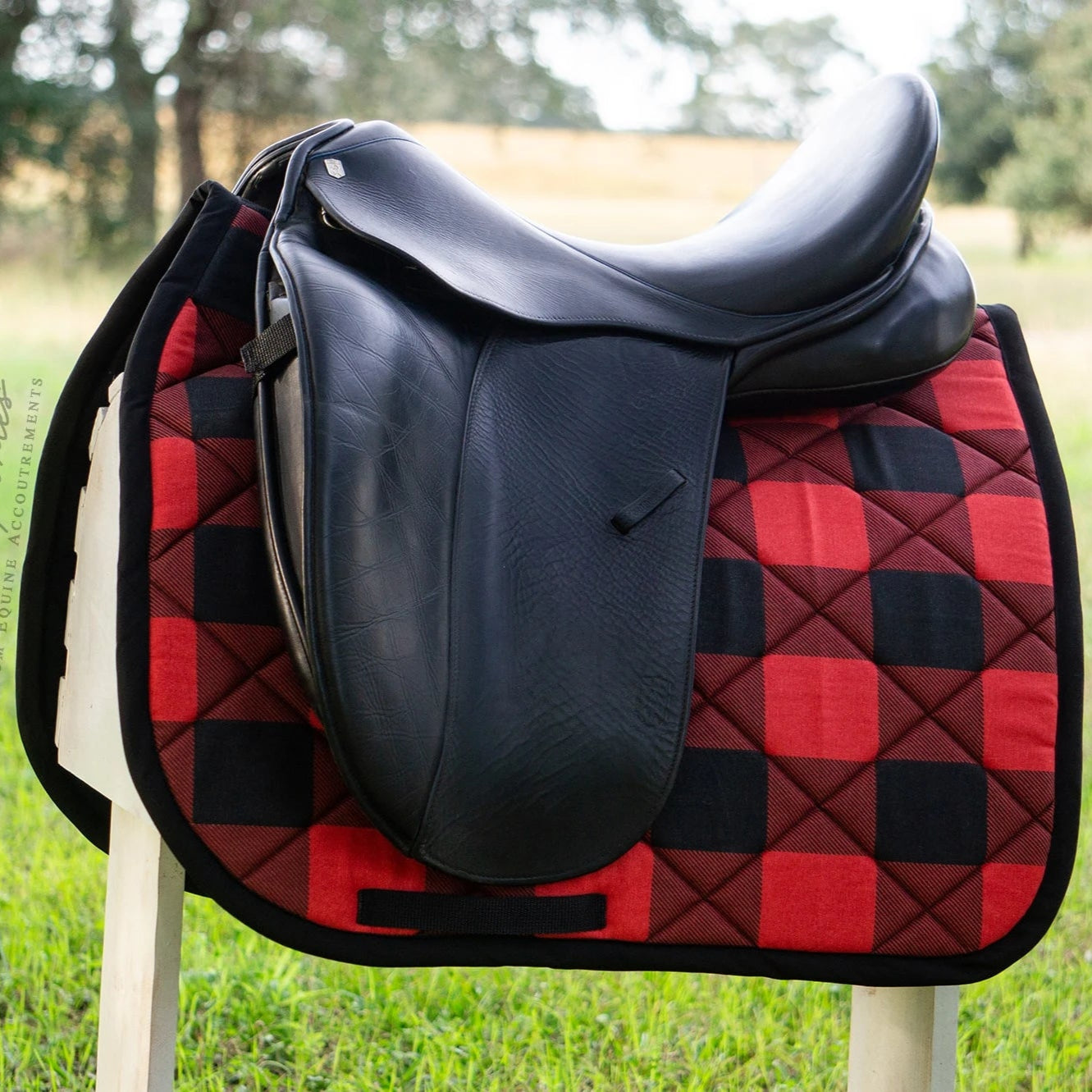 Red and Black Buffalo Plaid Dressage Saddle Pad