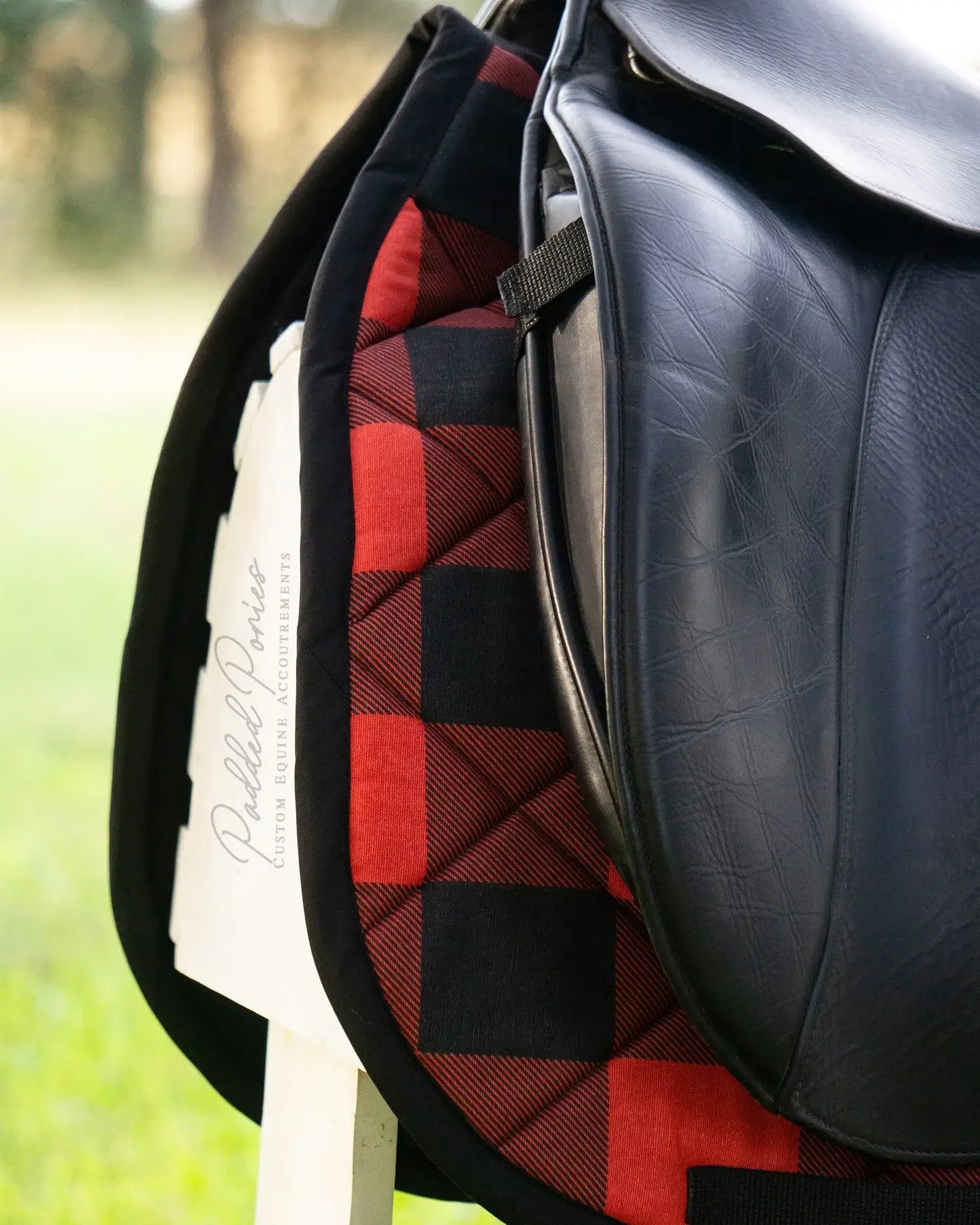Red and Black Buffalo Plaid Dressage Saddle Pad