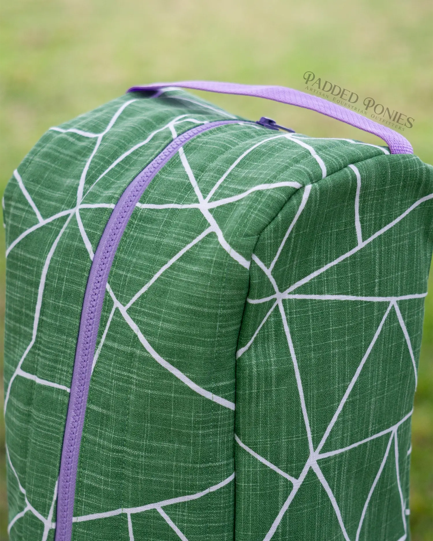 Green Geometric Glass Boot Bag