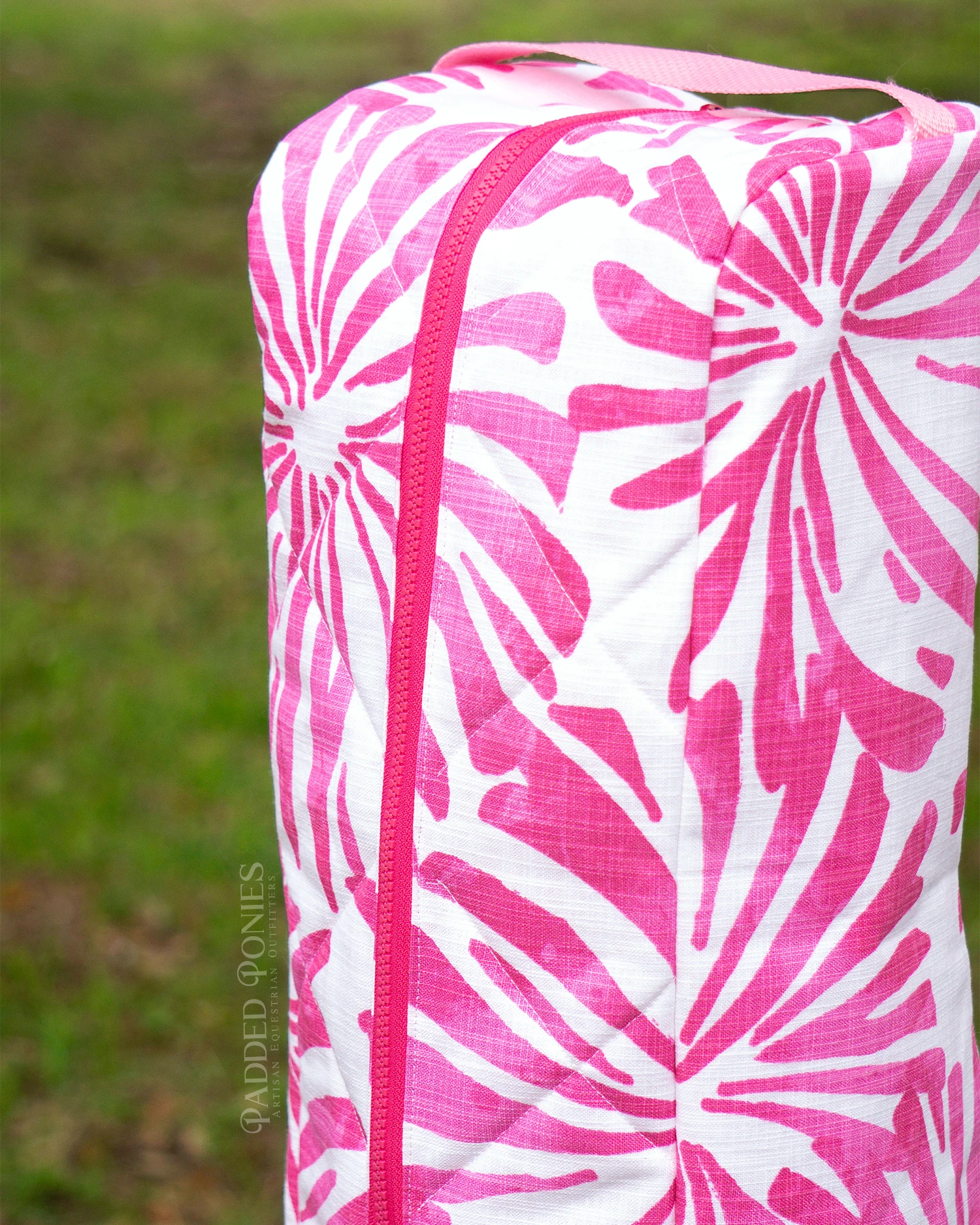 Hot Pink Floral Boot Bag with Monogram