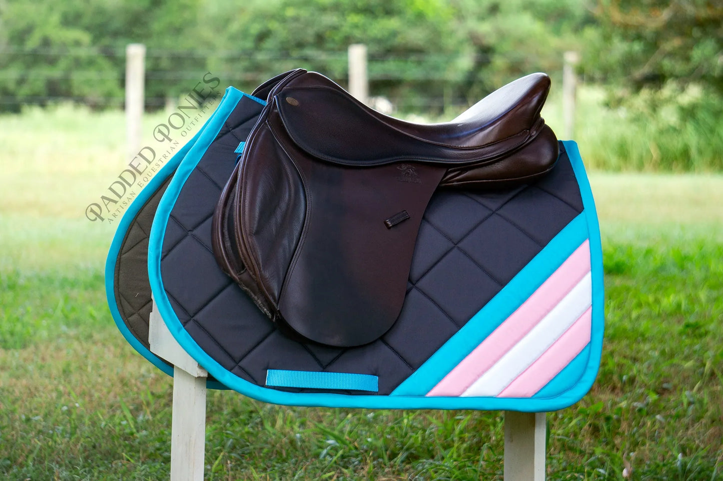 LGBTQ+ Transgender Flag Corner Gray All Purpose Saddle Pad