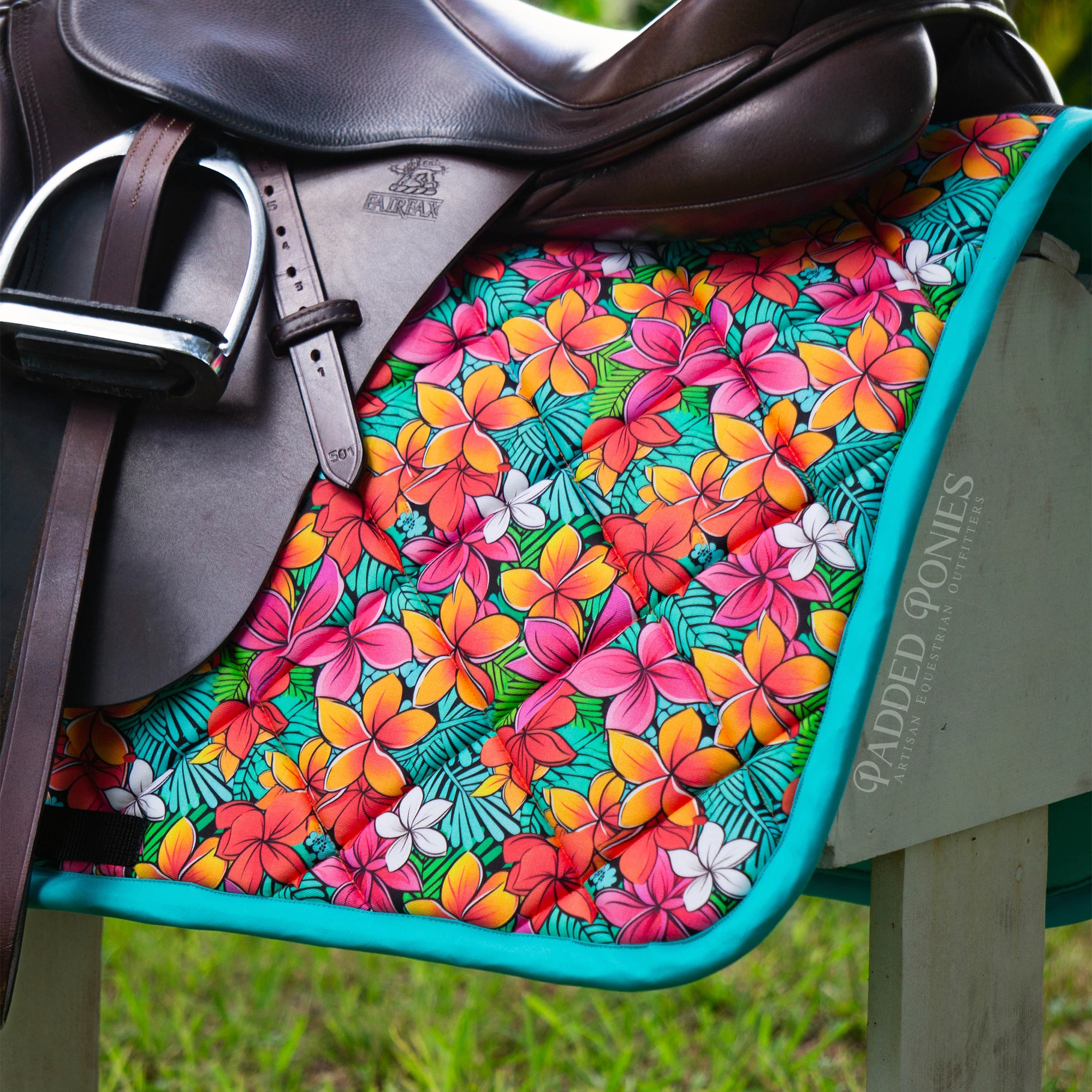 Tropical Paradise Colorful Floral All Purpose Saddle Pad