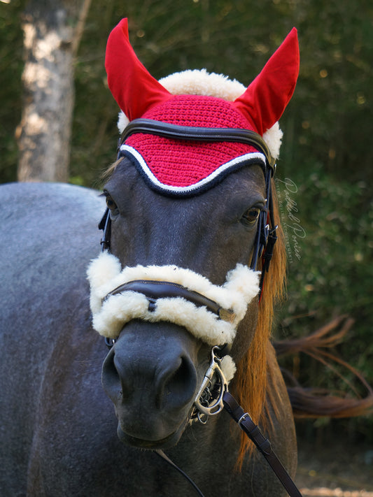 Red and Black Rhinestones Fly Bonnet