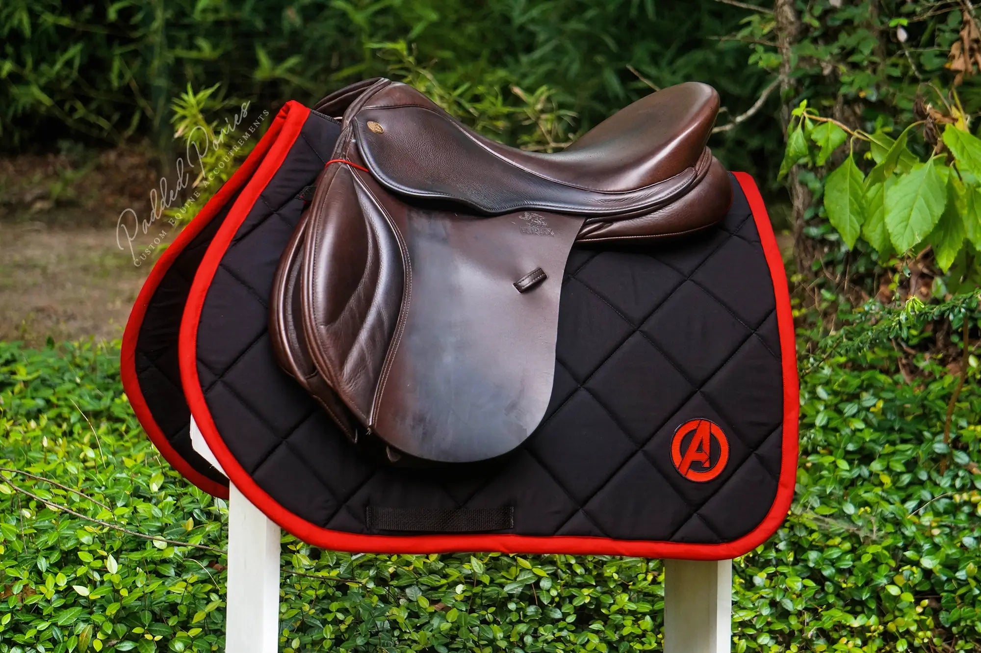 Black and Red Marvel The Avengers Superhero Patch All Purpose Saddle Pad