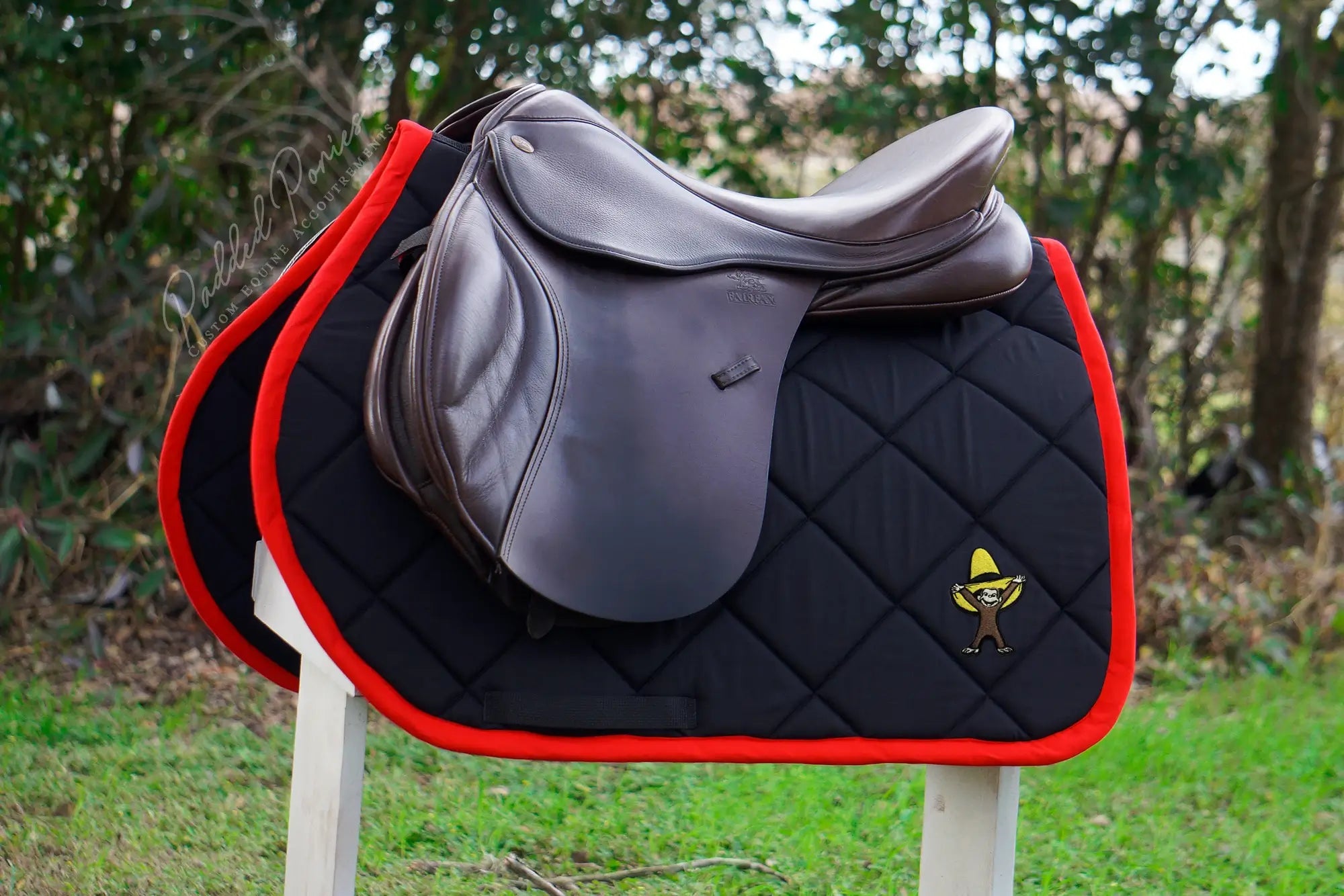 Curious George Monkey Black All Purpose Saddle Pad