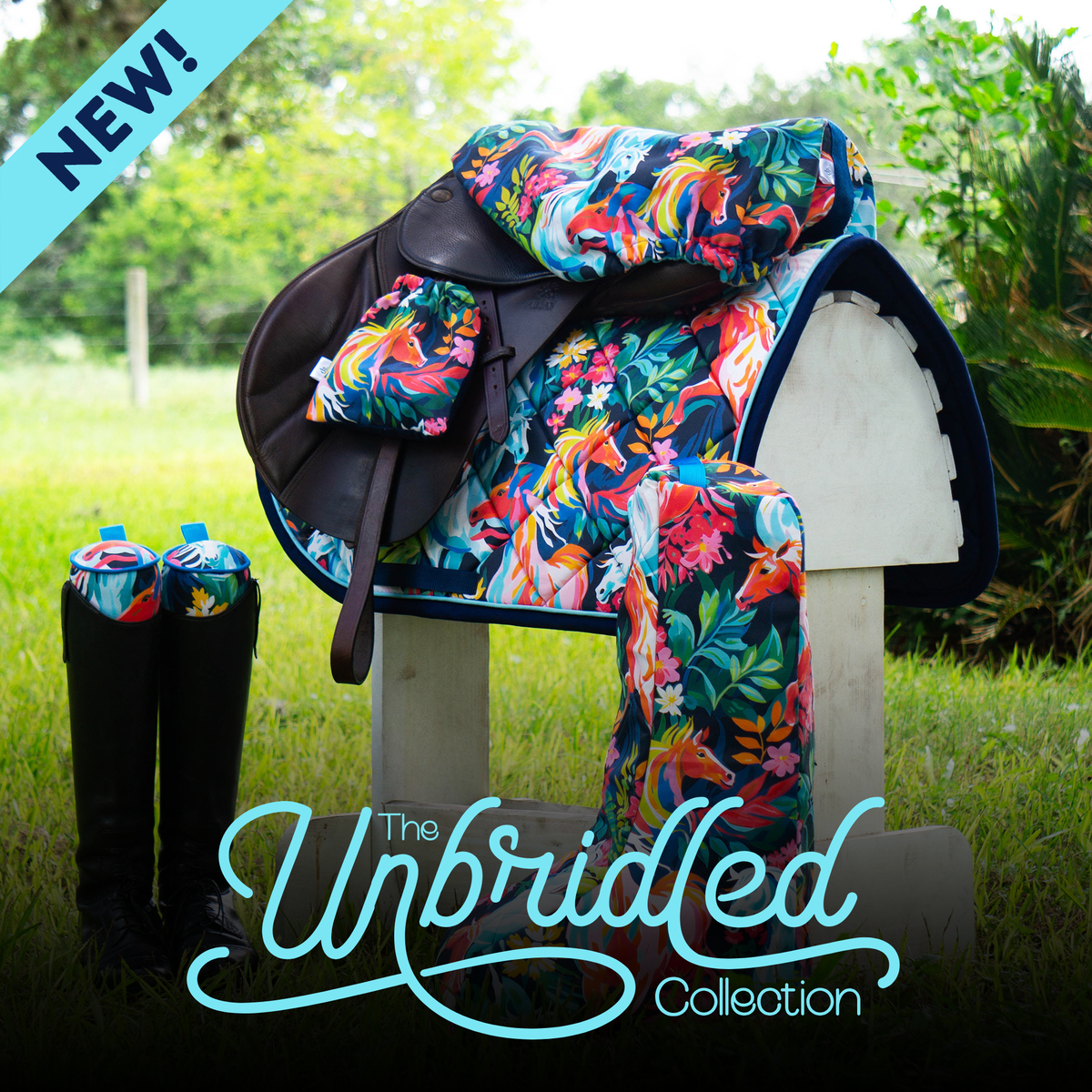 New! Rainbow Painted Wild Horses Equestrian Gear - The Unbridled Collection