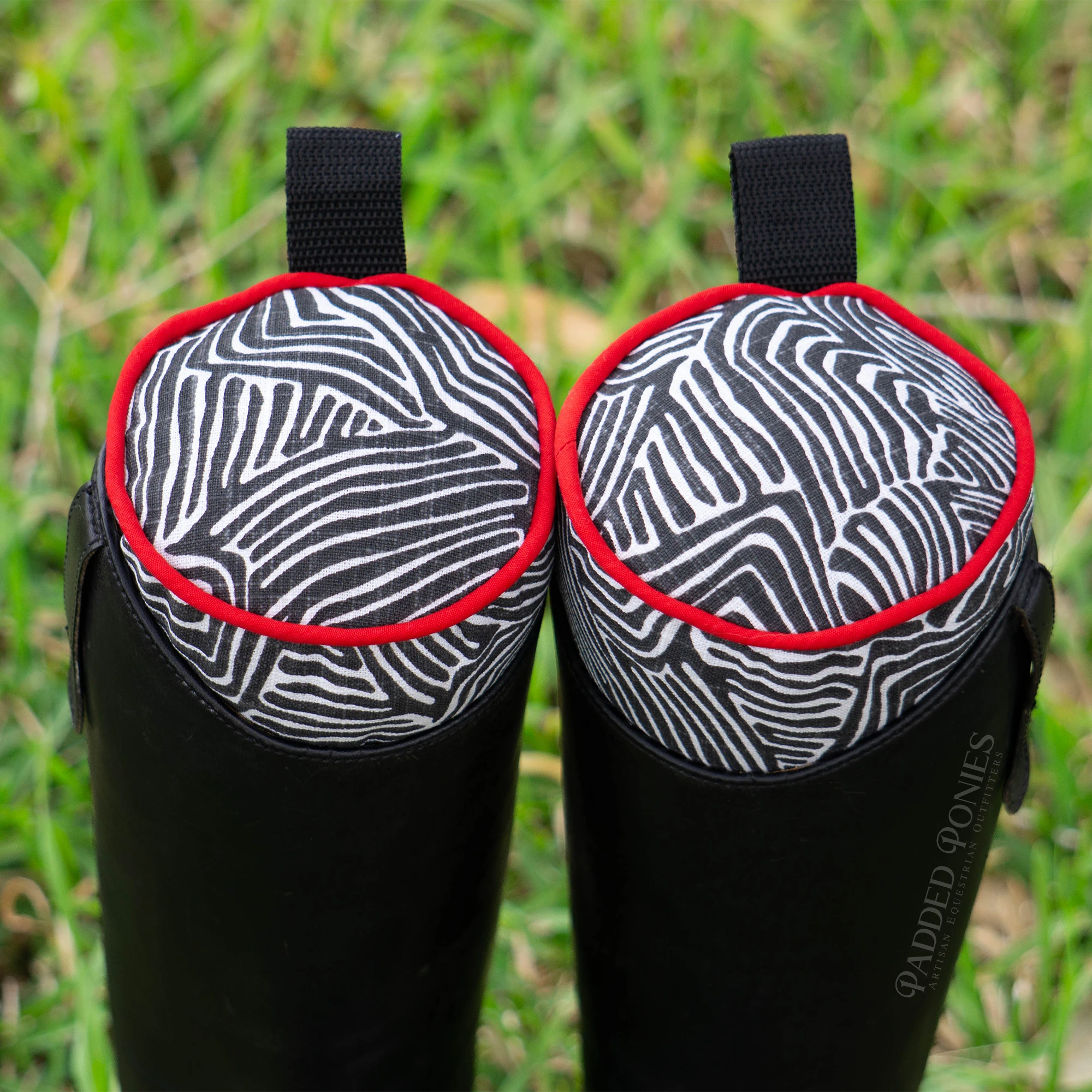 Black White and Red Abstract Swirl Print Boot Tree Stuffers