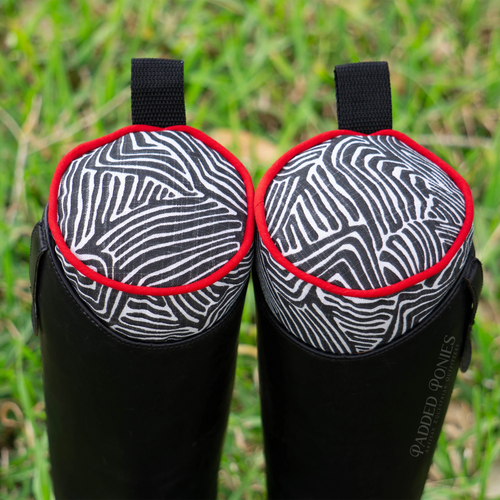 Black White and Red Abstract Swirl Print Boot Tree Stuffers