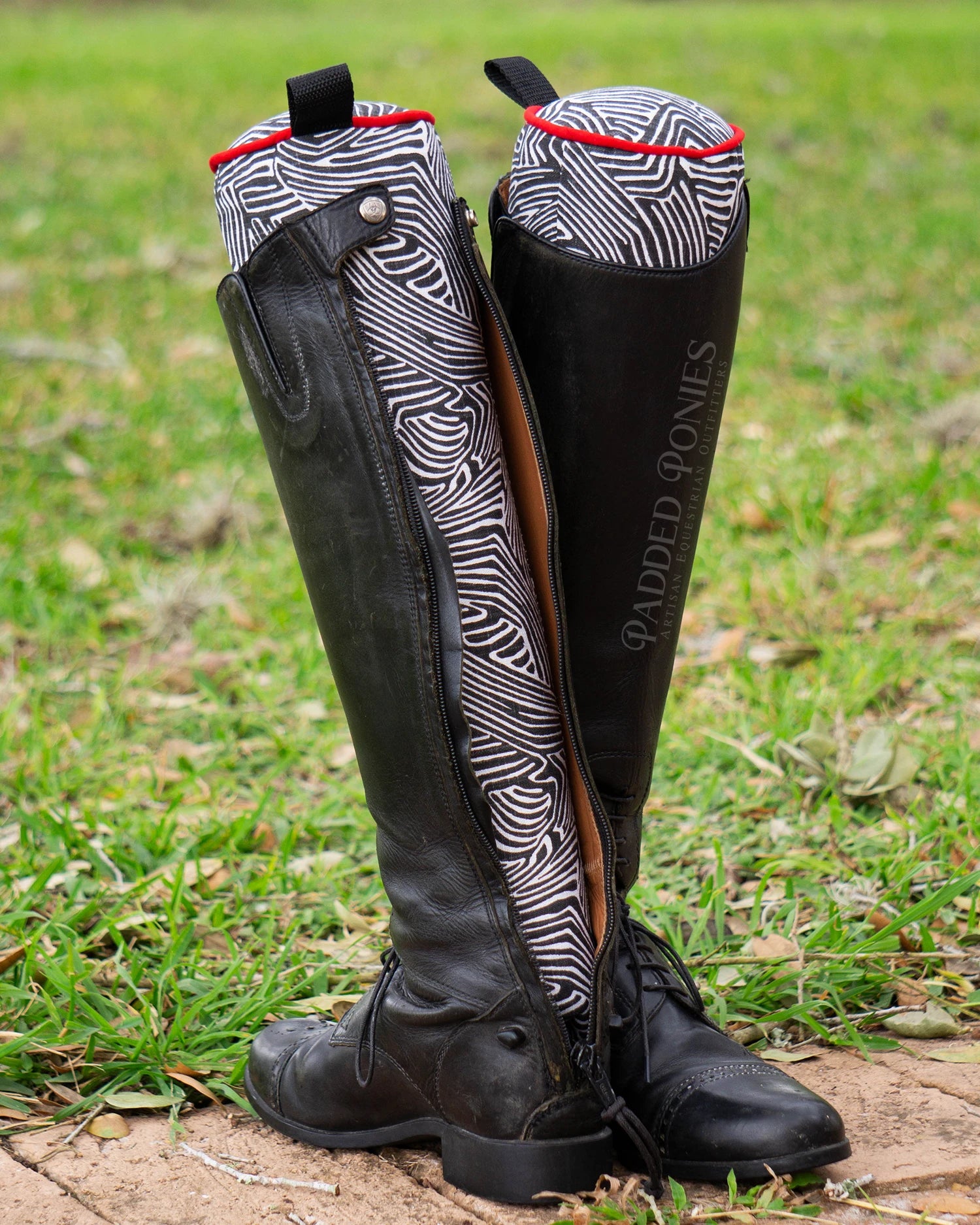 Black White and Red Abstract Swirl Print Boot Tree Stuffers