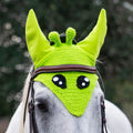 Lime Green Alien Face Halloween Costume Fly Veil Bonnet Horse Size
