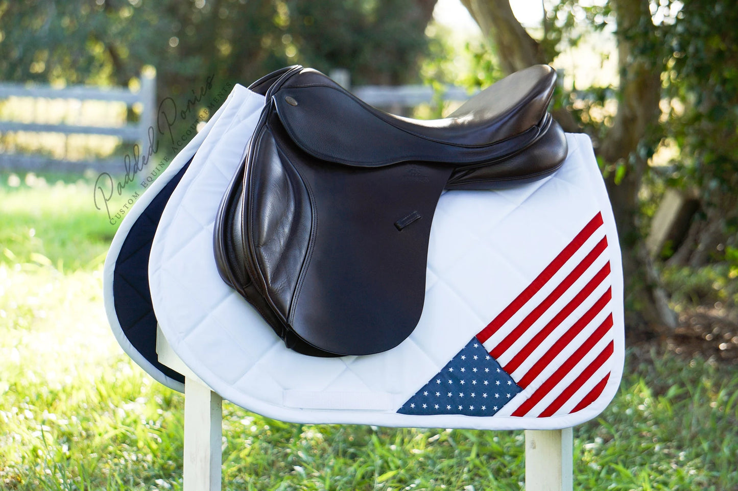 U.S. American Corner Flag White All Purpose Saddle Pad