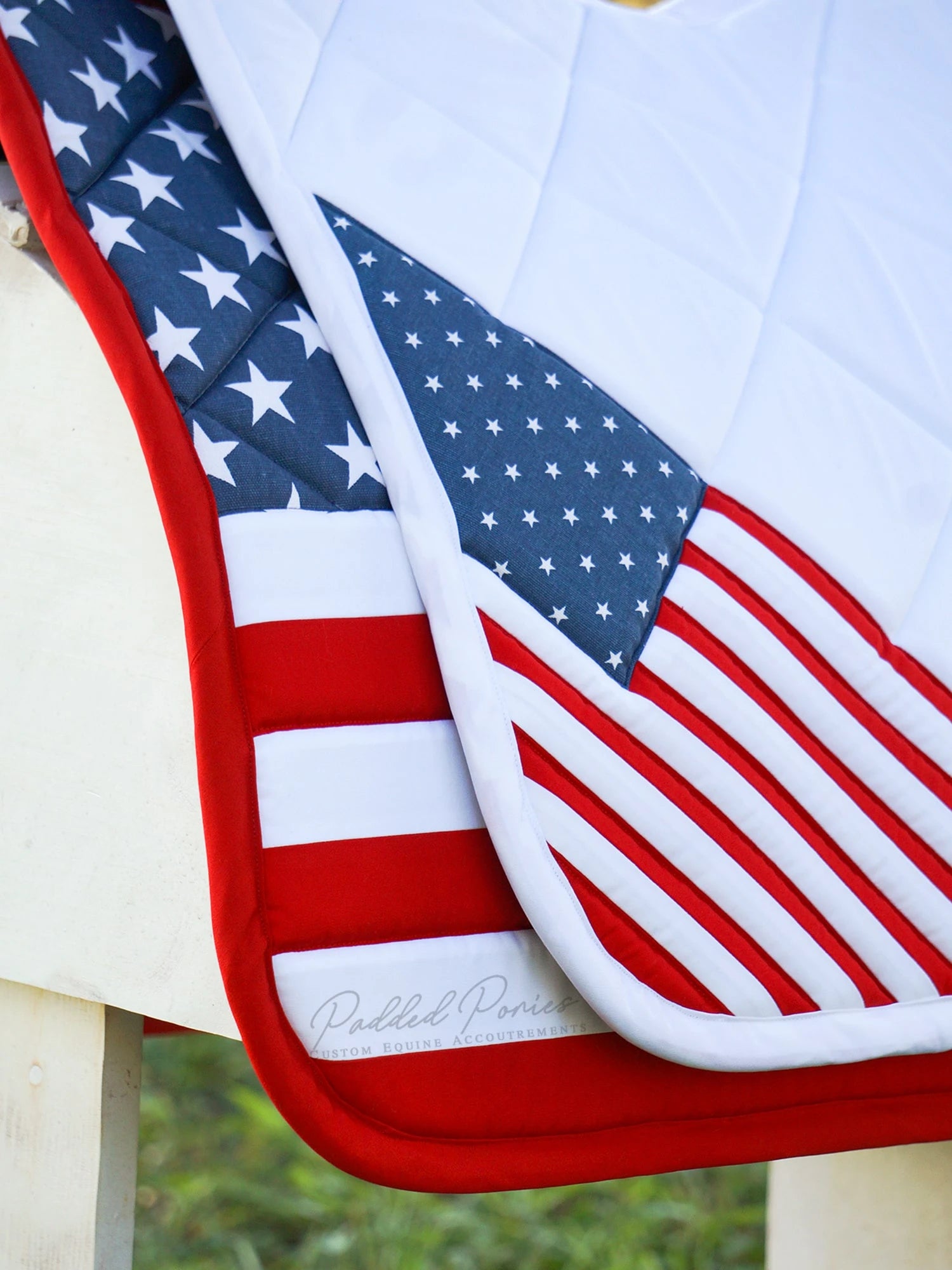 U.S. American Flag Corner and Full Flag Saddle Pads