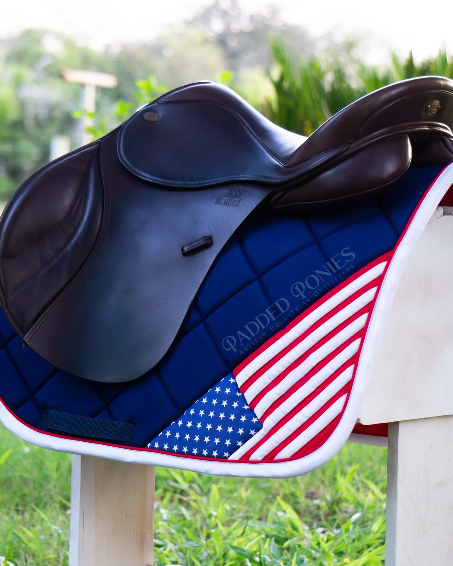 Red, White, and Blue American Corner Flag Patriotic All Purpose Saddle Pad