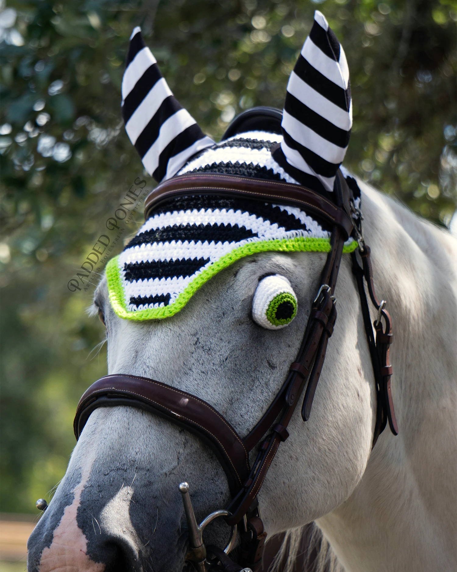 Halloween Black And White Striped Fly Bonnet