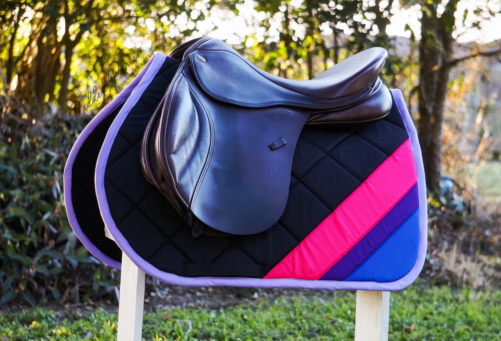 LGBTQ+ Bisexual Corner Flag Black All Purpose Saddle Pad