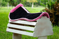 Black and Pink Suede Faux Sheepskin Fleece Half Pad