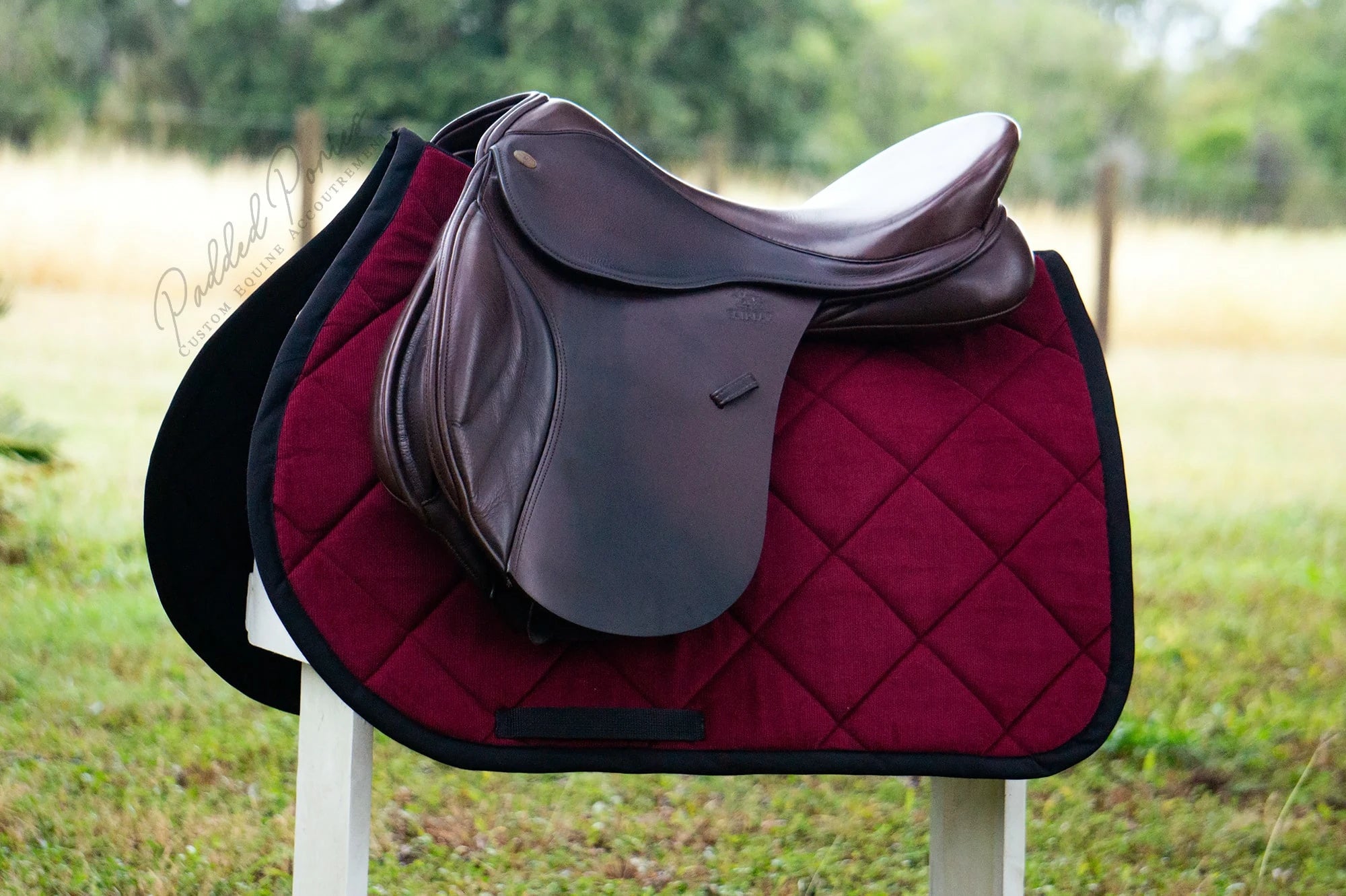 Burgundy Corduroy Dressage Saddle Pad