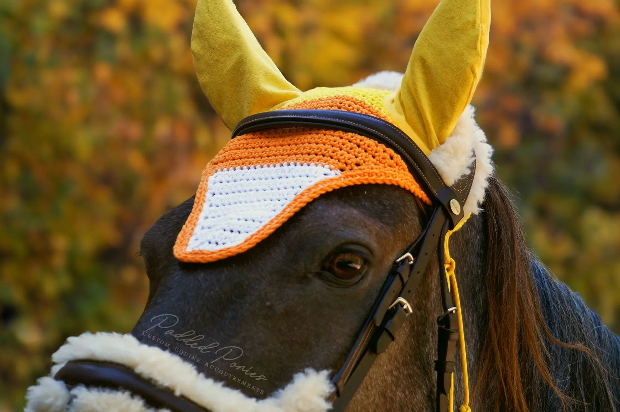 Candy Corn Orange and Yellow Stripe Halloween Fly Bonnet