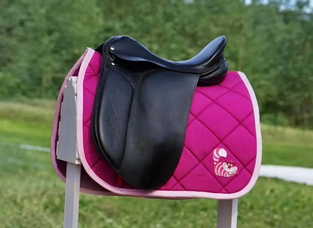 Disney Alice in Wonderland Cheshire Cat Patch Pink Dressage Saddle Pad