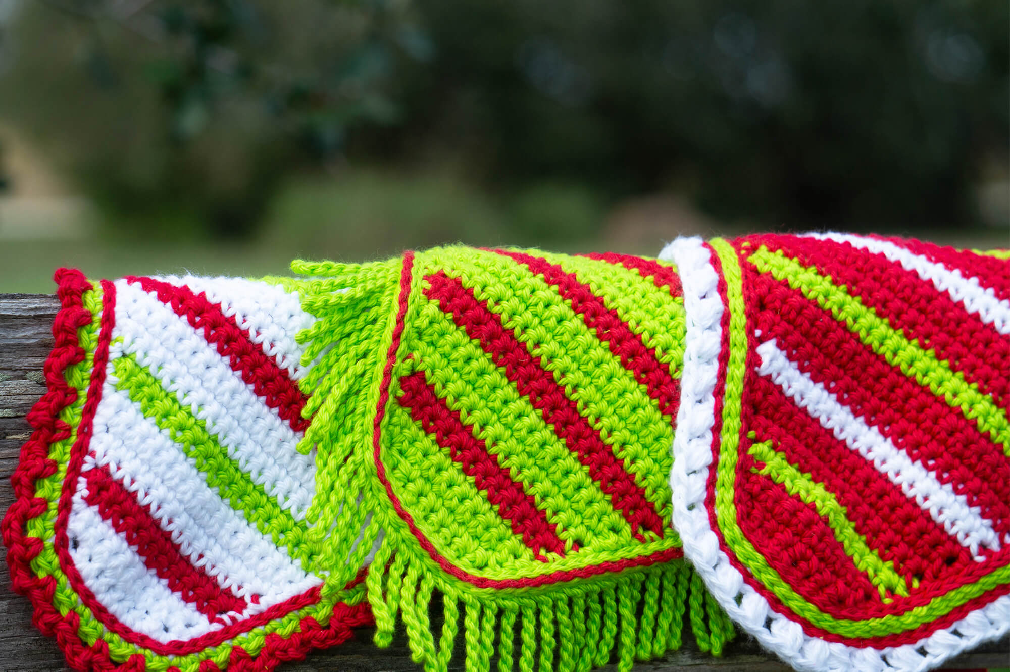 Grinch Lime Green and Red Christmas Stripe Fly Bonnet