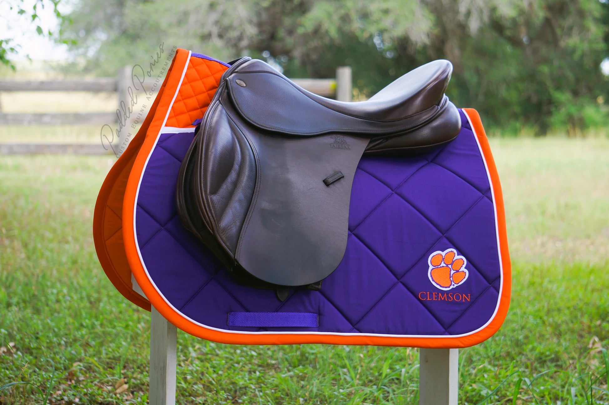 Clemson University South Carolina Patch All Purpose Saddle Pad in Purple and Orange