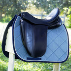 Baby Blue and Navy Blue Corduroy Dressage Saddle Pad