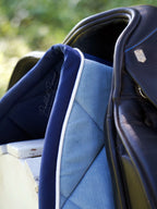 Baby Blue and Navy Blue Corduroy Dressage Saddle Pad