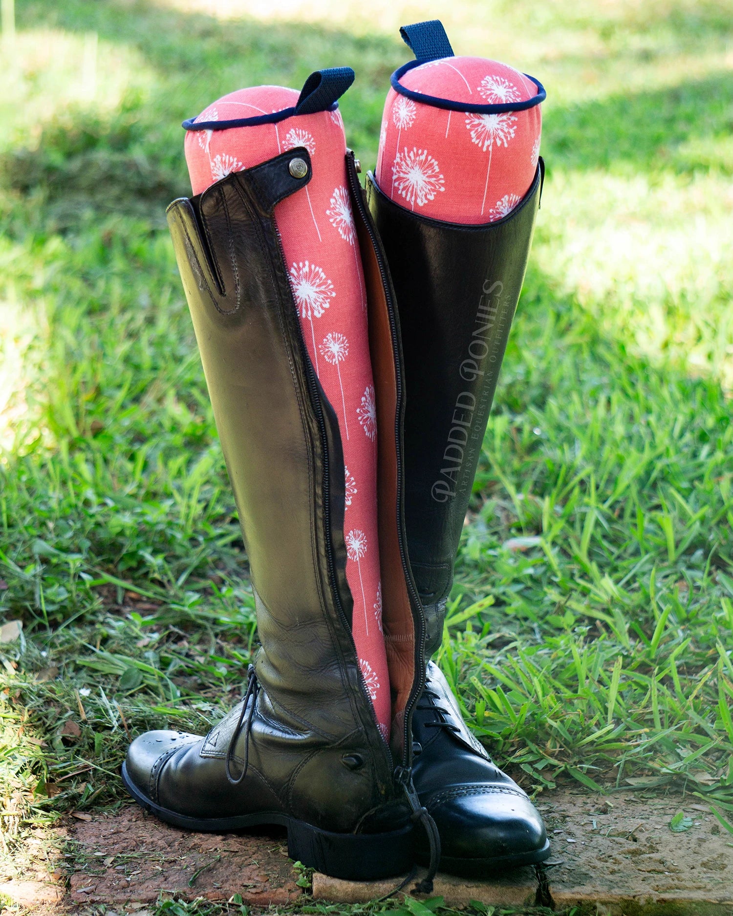 Coral and Navy Dandelion Floral Boot Tree Stuffers