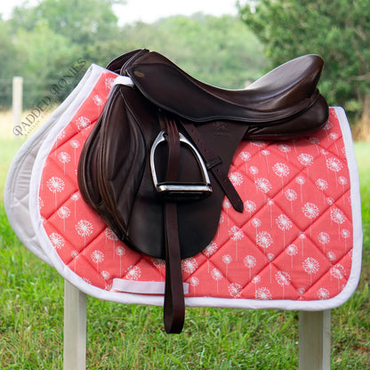 Coral Dandelions All Purpose Saddle Pad