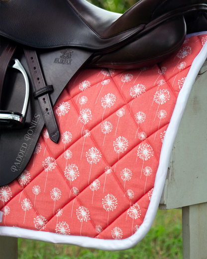 Coral Dandelions All Purpose Saddle Pad