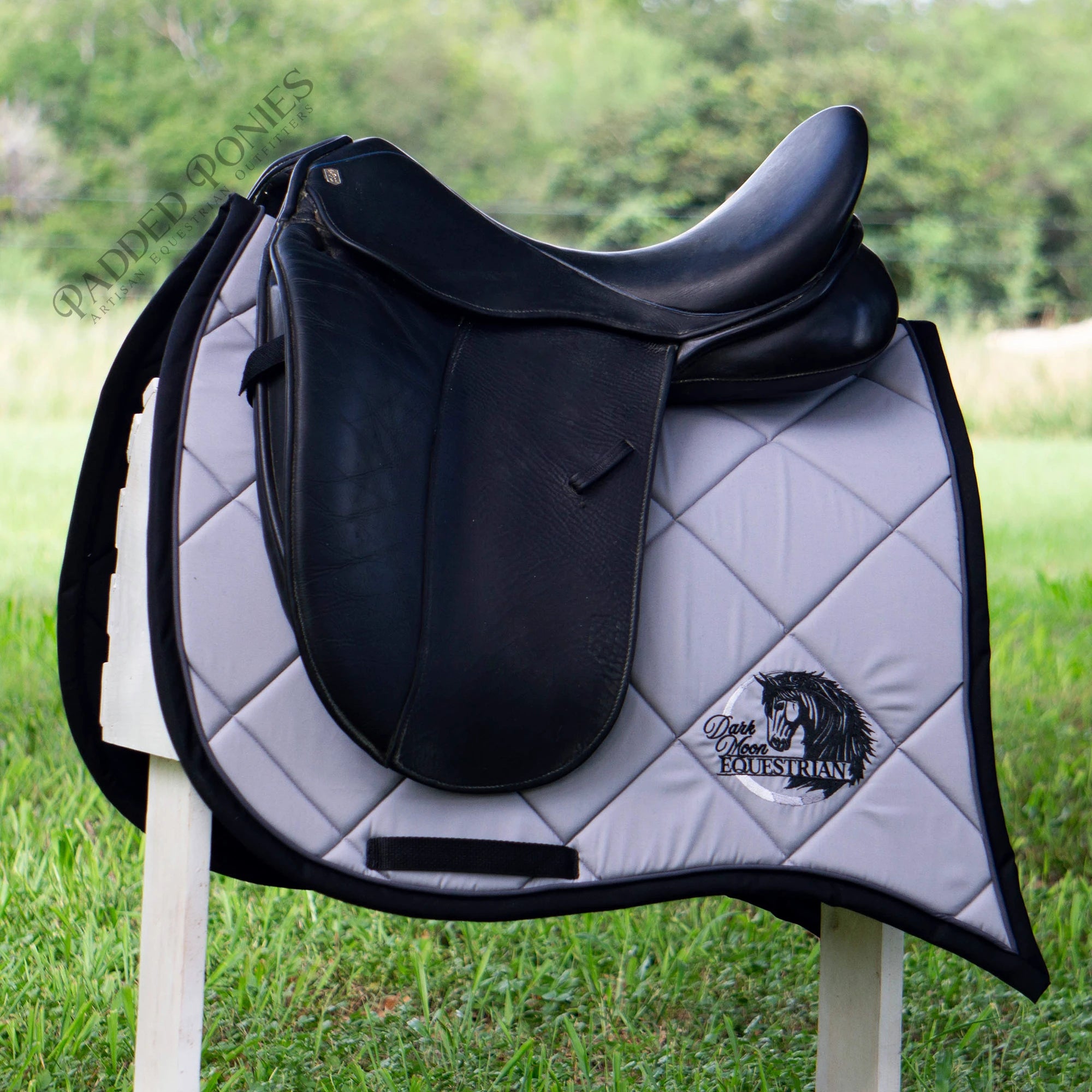 Dark Moon Equestrian Custom Logo Dressage Saddle Pad with Swallowtail