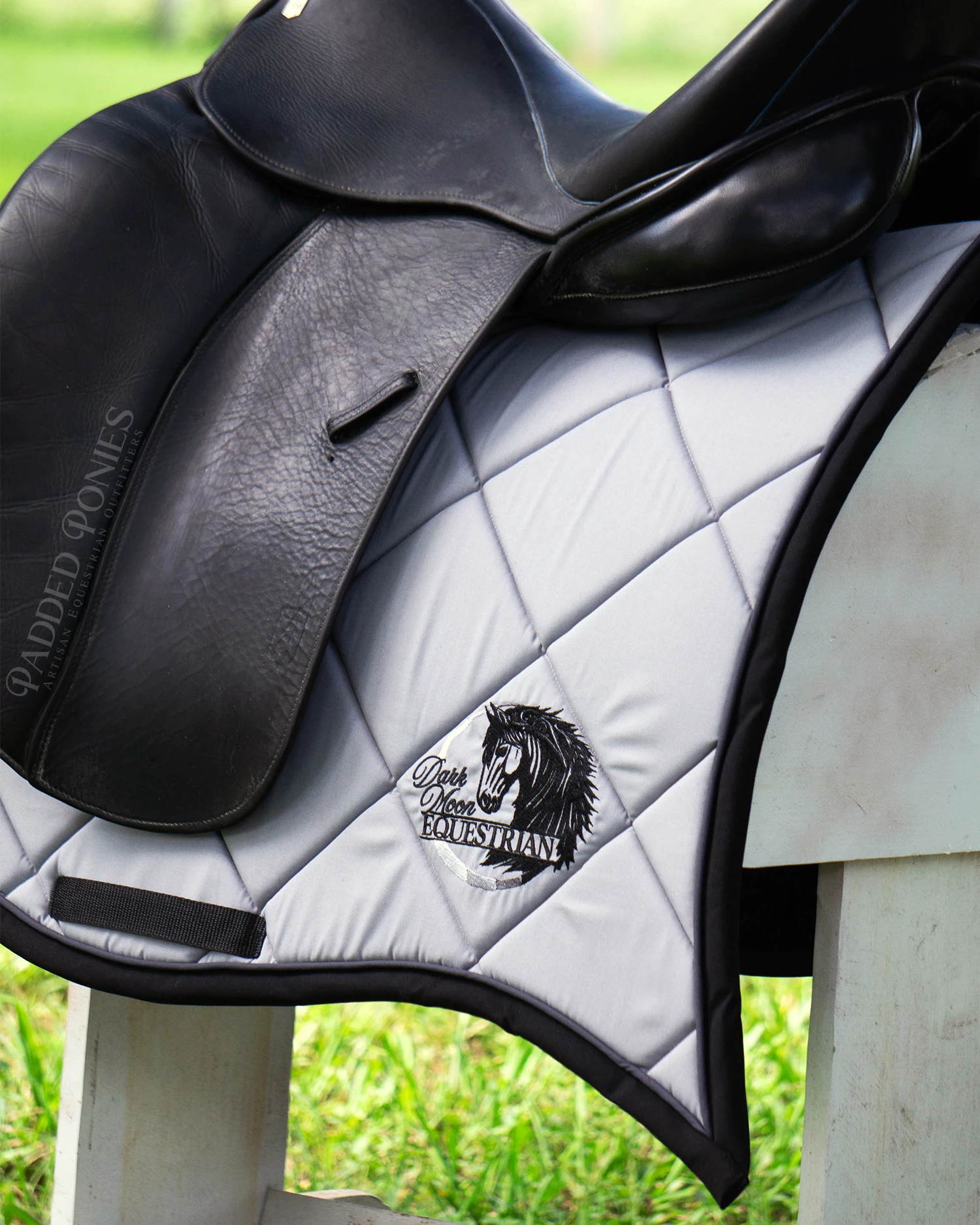Dark Moon Equestrian Custom Logo Dressage Saddle Pad with Swallowtail