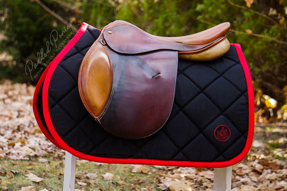 Black and Red Avatar the Last Airbender Fire Nation Patch All Purpose Saddle Pad