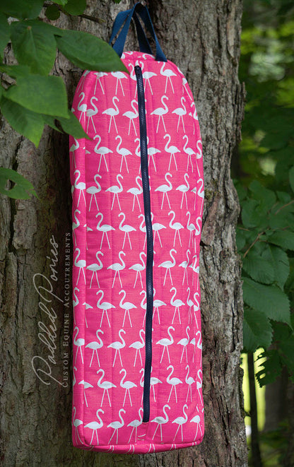 Hot Pink Flamingos Fleece-Lined Bridle Bag