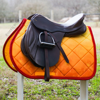 Orange, Red, and Yellow Solar Flare Ombre All Purpose Saddle Pad