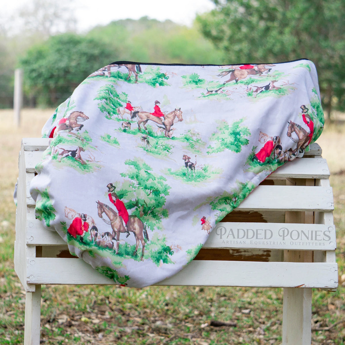 Equestrian Foxhunting Toile All Purpose Saddle Cover 
