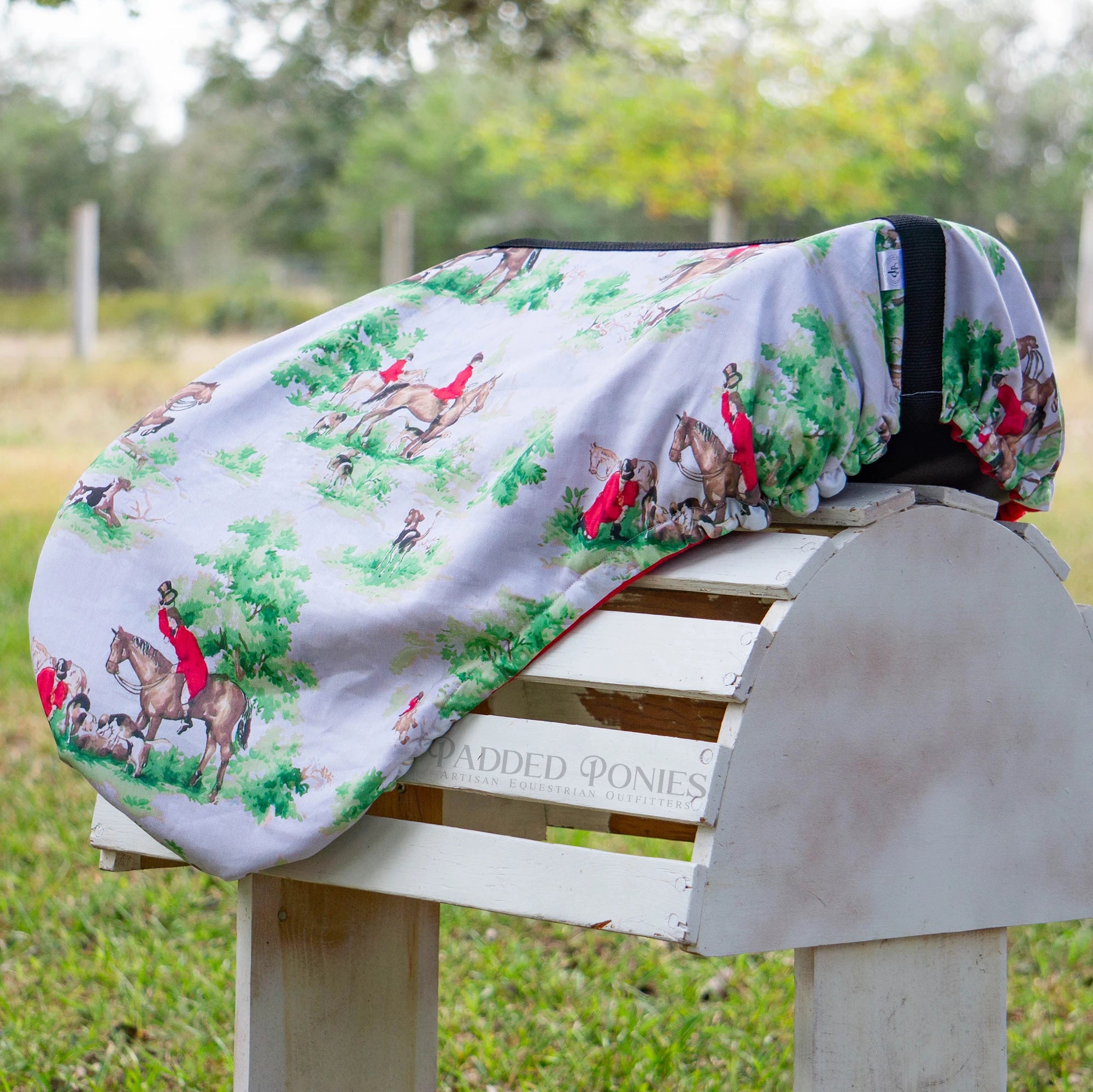 Equestrian Foxhunting Toile All Purpose Saddle Cover 