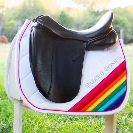 Custom LGBTQ+ Pride Flag Corner Stripe Saddle Pad