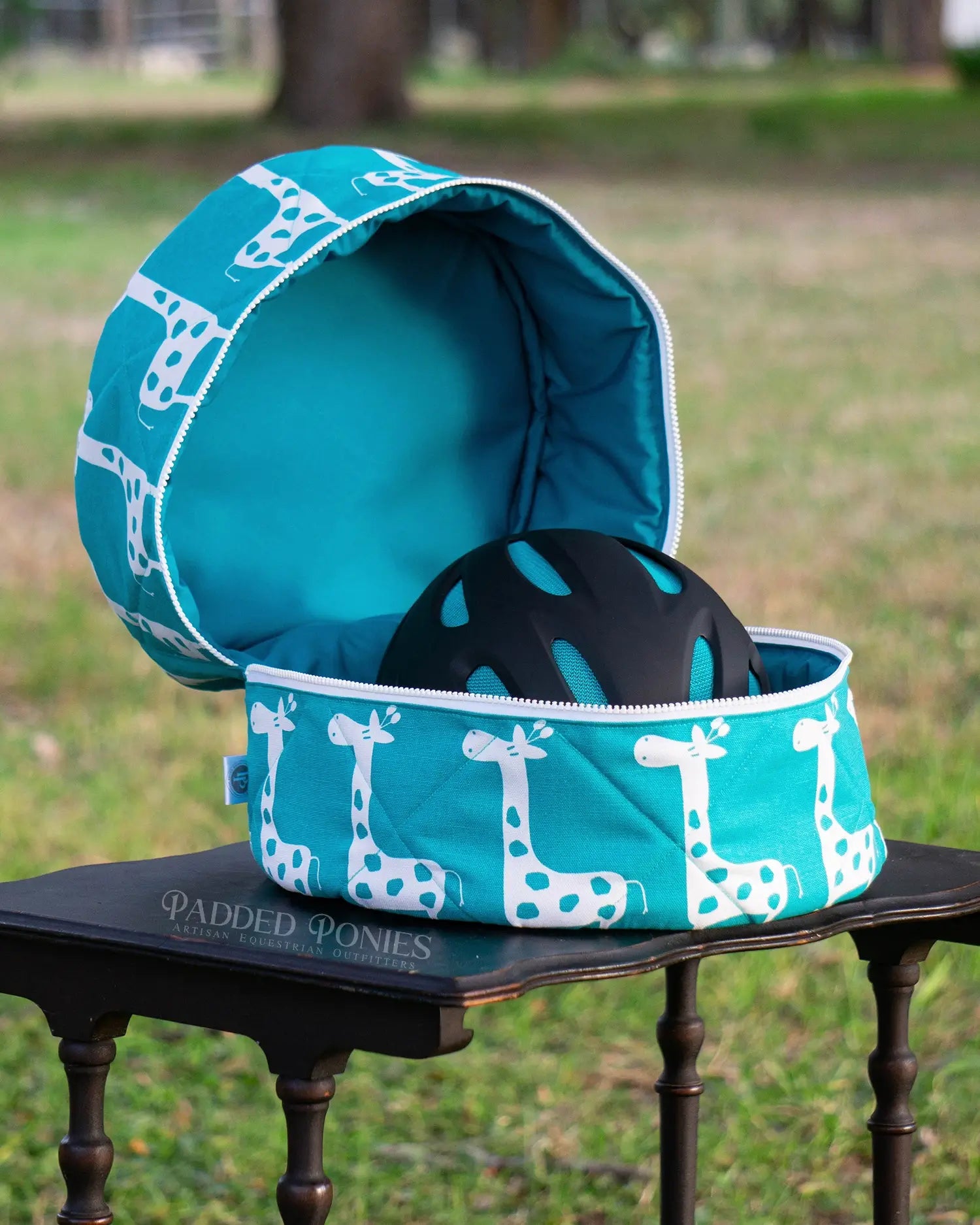 Custom Giraffes Round Helmet Bag