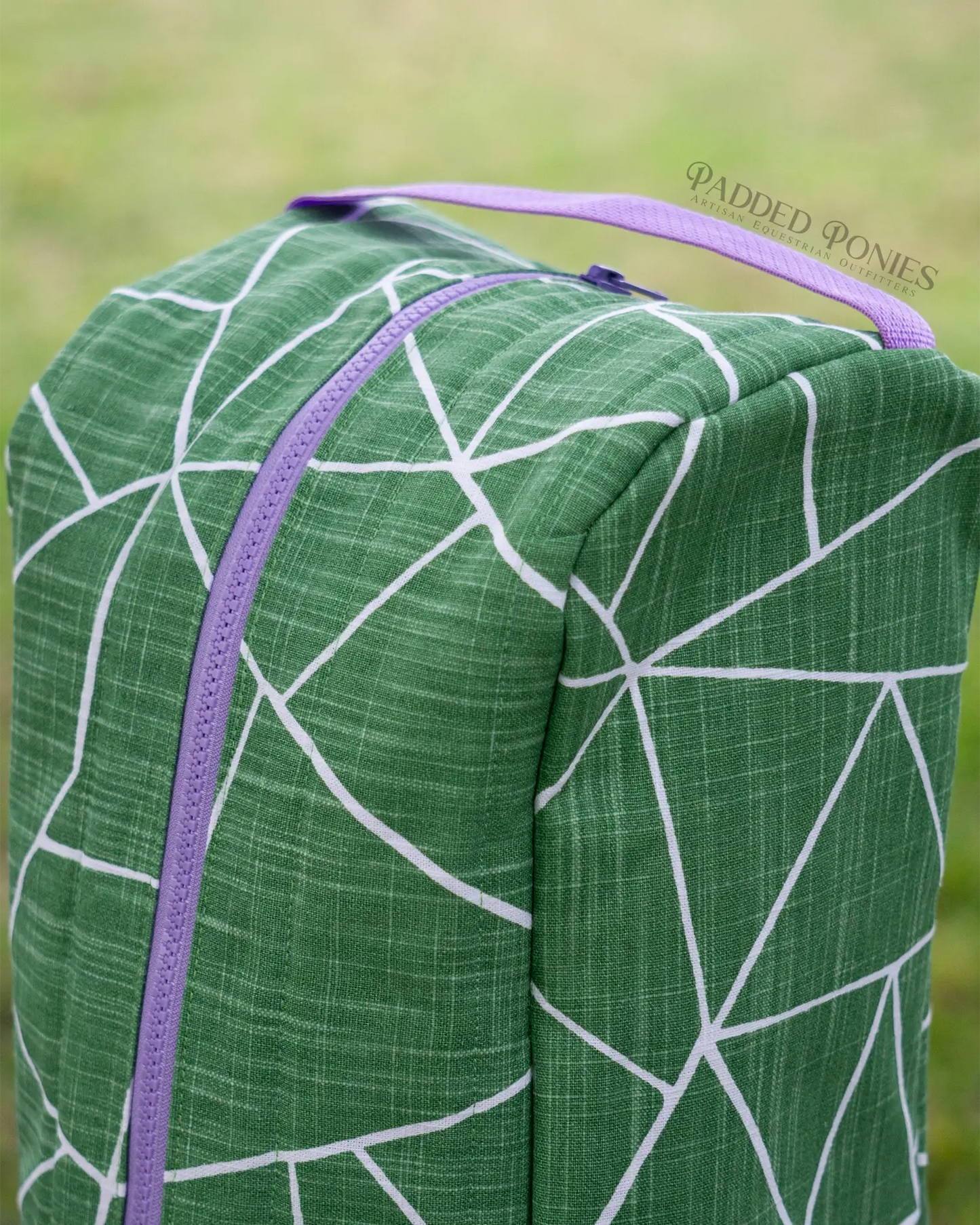 Green Geometric Glass Boot Bag