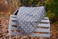 Gray and Purple Polka Dot Saddle Cover