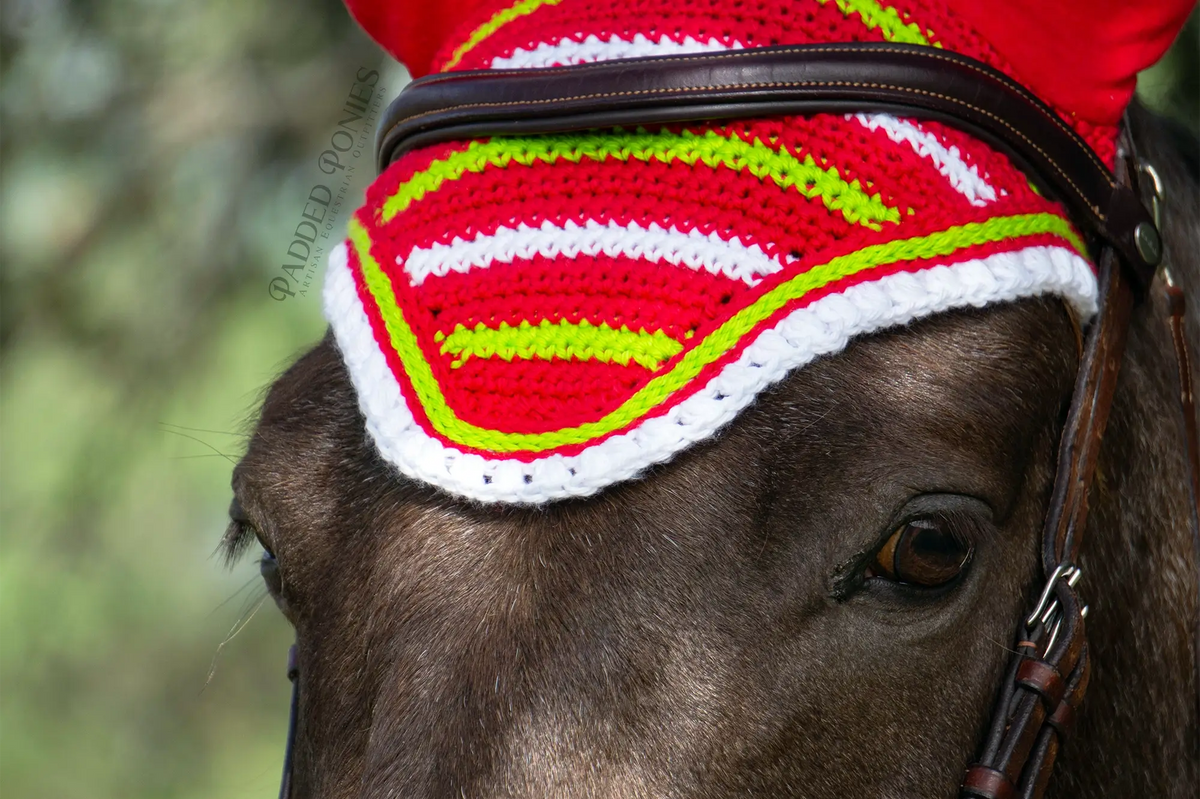 Lime Green and Red Christmas Stripe Fly Bonnet