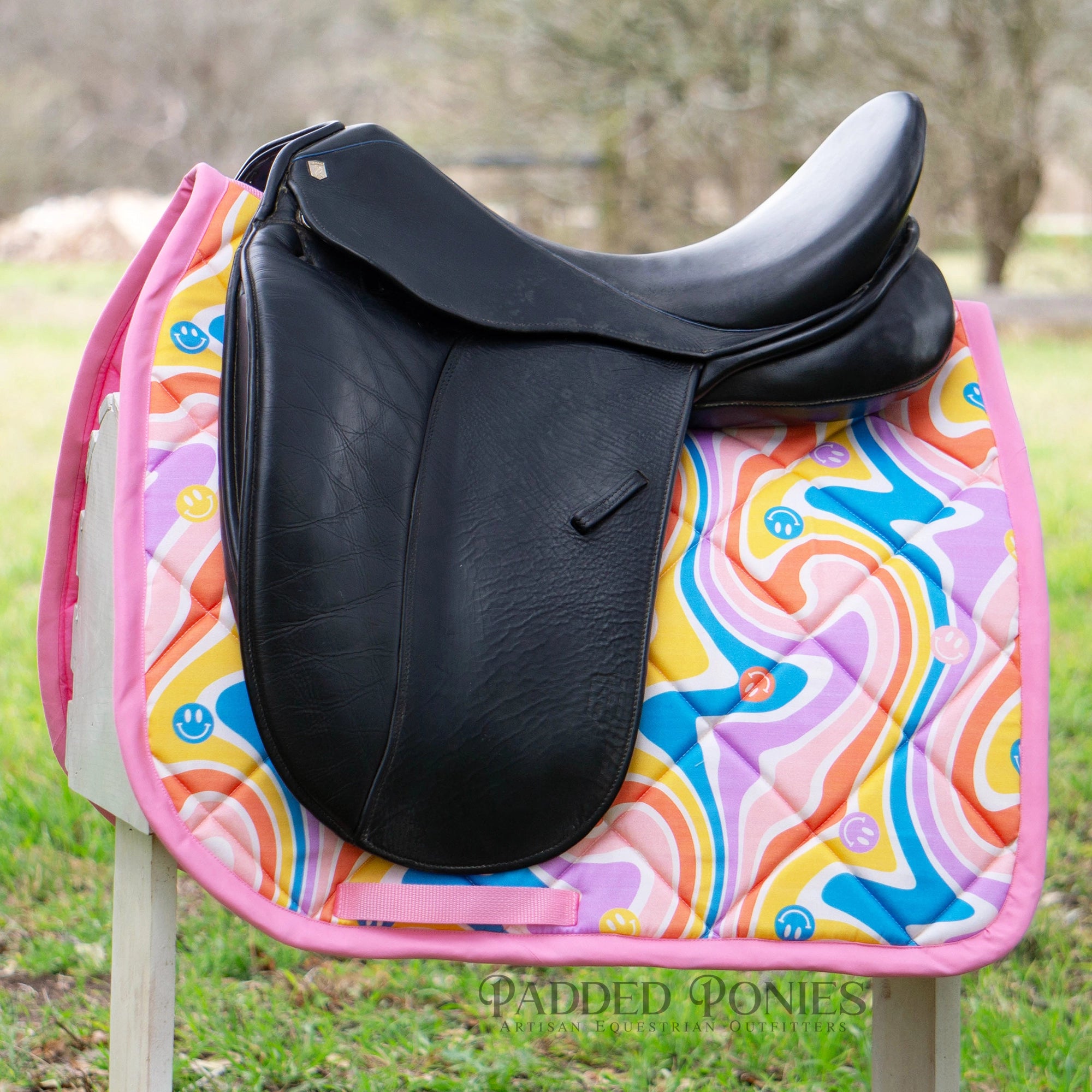 The Groovy Collection Psychedelic Waves Dressage Saddle Pad