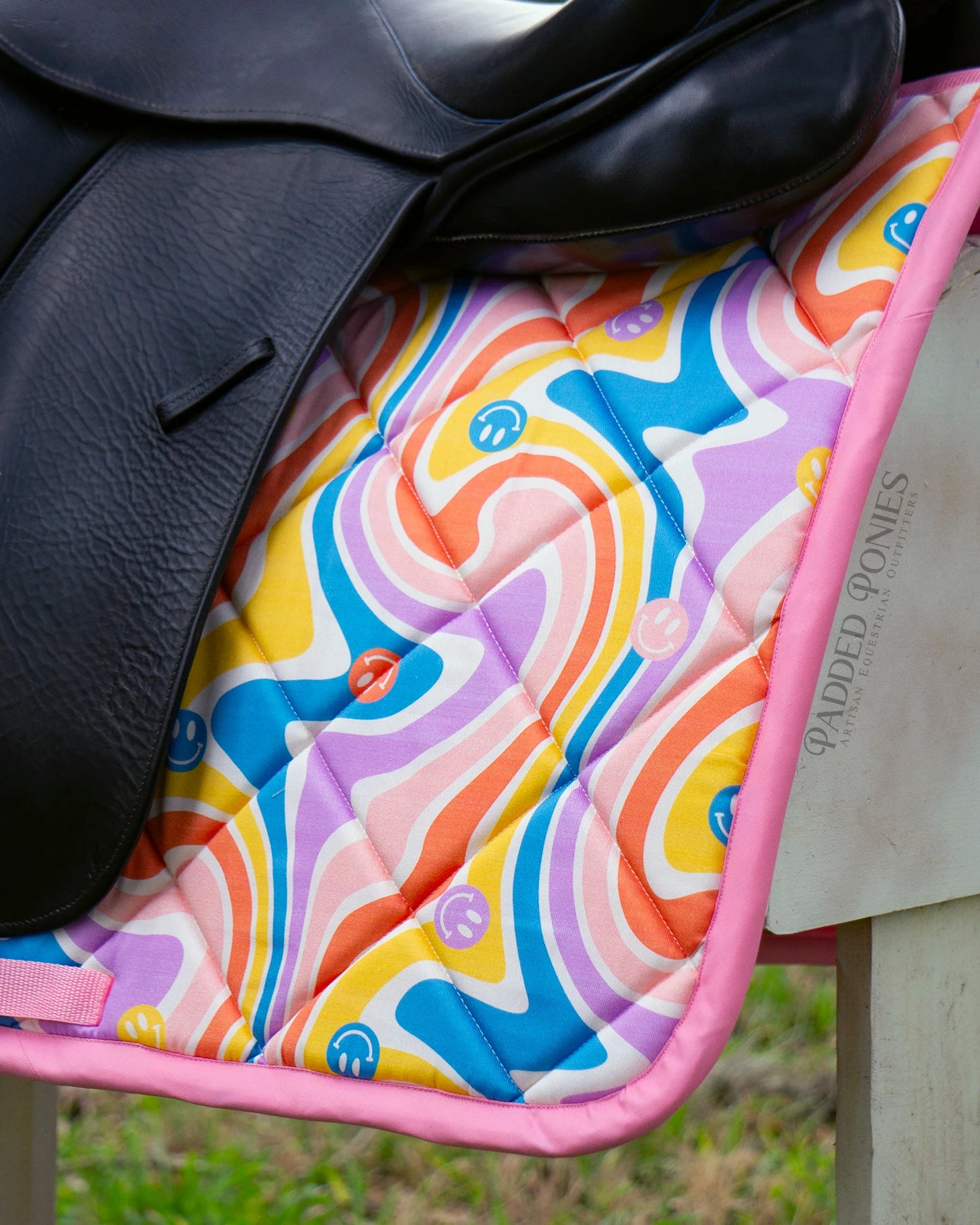 The Groovy Collection Psychedelic Waves Dressage Saddle Pad