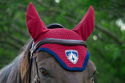 Burgundy and Navy Blue Marvel Guardians of the Galaxy Superhero Patch Fly Veil Bonnet