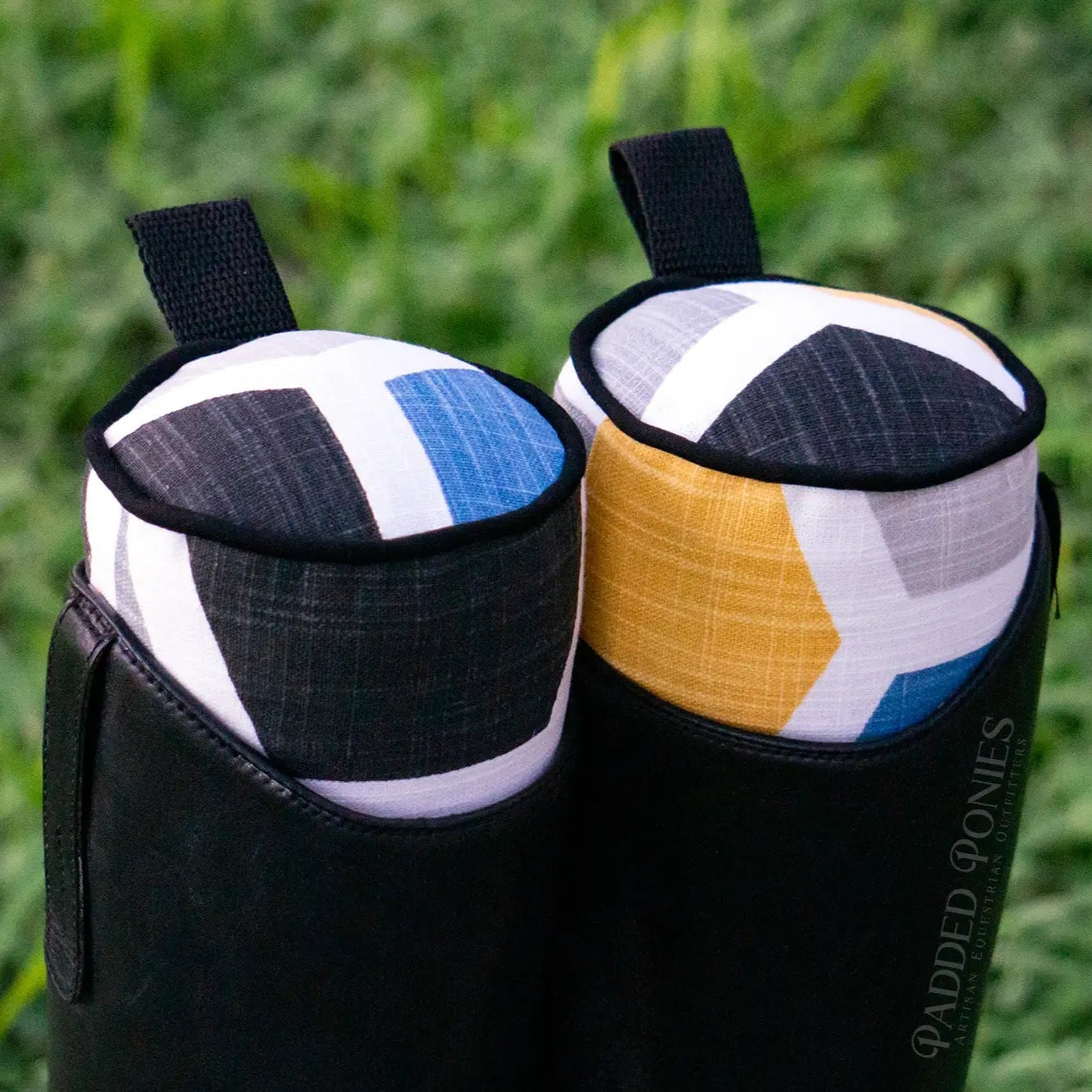 Black, Blue, and Yellow Geometric Hexagons Boot Tree Stuffers