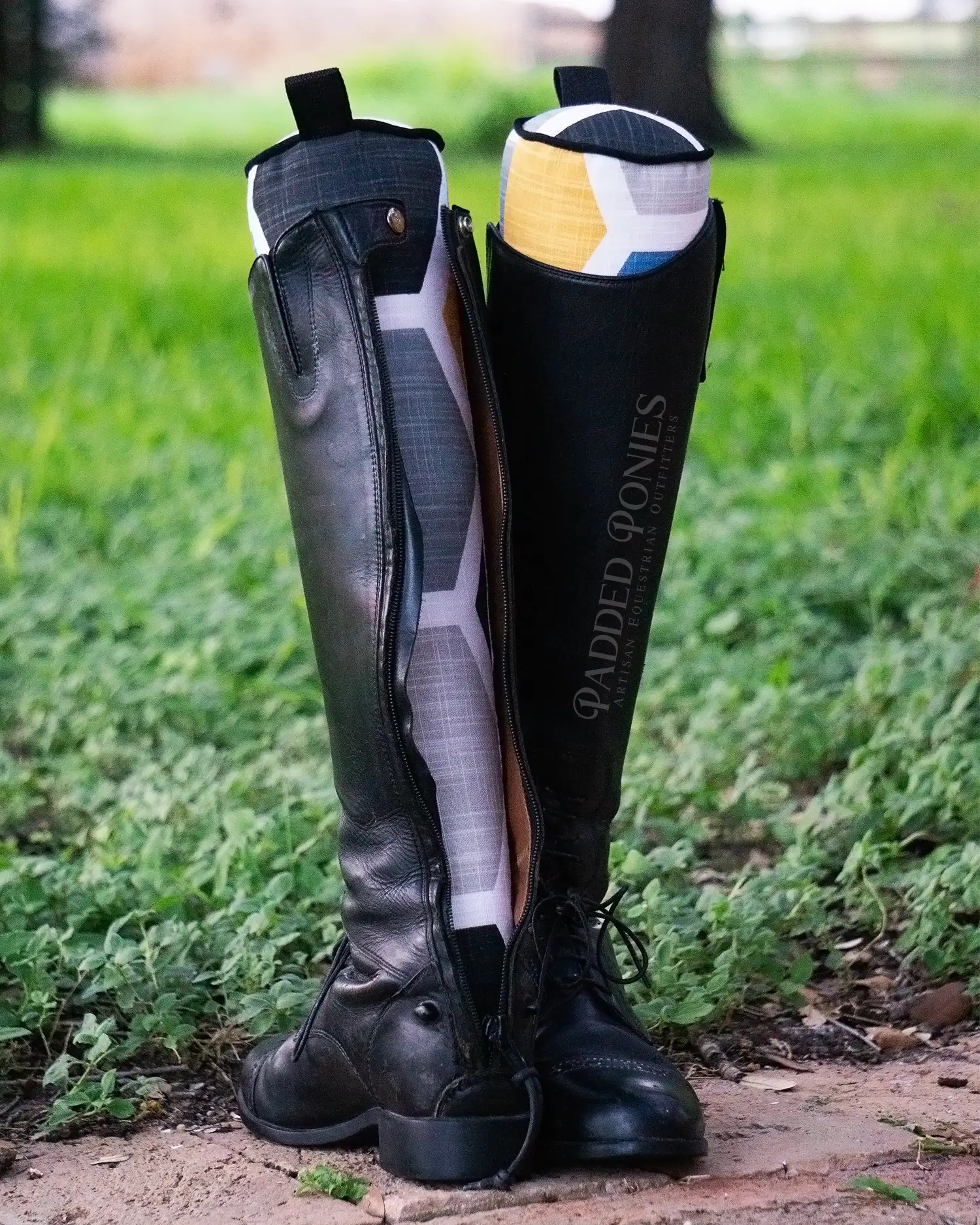 Black, Blue, and Yellow Geometric Hexagons Boot Tree Stuffers